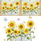Sonnenblumen Deko Fensterbilder Selbstklebend Blumen Fensterfolie mit Motiv Aufkleber mit Blumensiege geeignet für Wohnzimmer, Schlafzimmer, Badezimmer (30 x 40 cm)