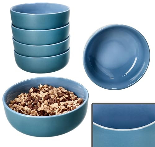 Ritzenhoff & Breker Jasper - Lot de 6 bols en faïence pour 6 personnes - Bleu océan - 14,3 cm - 360 ml - Pour salade, soupe, céréales, chips, etc. pour le petit déjeuner, le déjeuner et le dîner