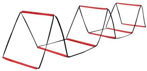 Multifunctional Agility Ladder Foldable Speed Training Ladder Dual-Purpose Soccer Training Jump Ladder For Tennis Football (Color : Red, Size : 5.4m/17.7ft)