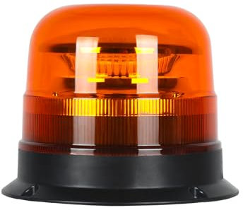 Yuanjoy Gyrophare à LED,12V 24V pour véhicules, clignotant orange, étanche IP67, feu d'urgence jaune IP67 pour véhicules, chariots élévateurs à fourche, tracteurs, voiturettes de golf, bus UTV