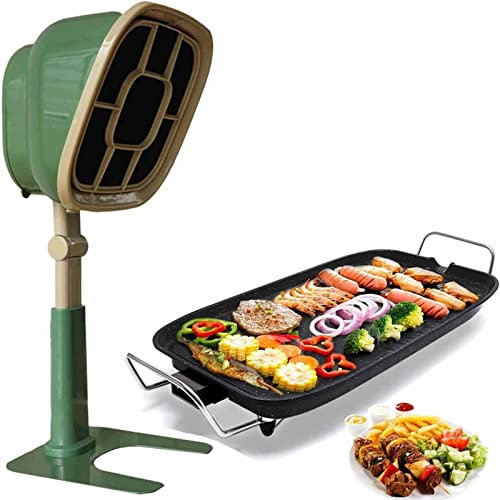 XNXYSMKJ Mini Tabletop Range Hood, Portable Barbecue Hot Pot Range Hood, Suitable for Home, Kitchen, Hot Pot (Green)