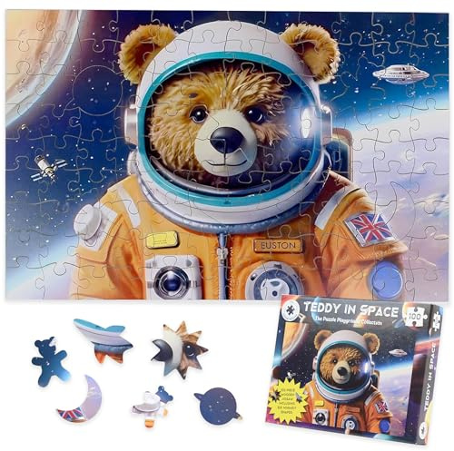 Teddy In Space Holzpuzzle mit 100 Teilen