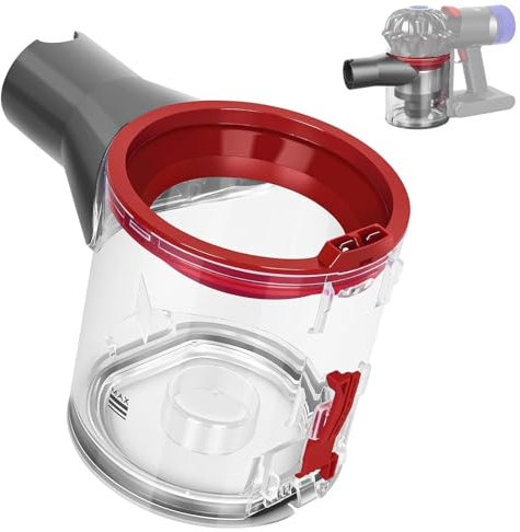 SQLJYU Transparenter Staubsammeltopf für Dyson V7 / V8 Staubbehälter, für Dyson Staubsauger Zubehör Ersatzteile Aufsatz, Staubsaugereimer für Dyson Staubsauger Ersatzteile