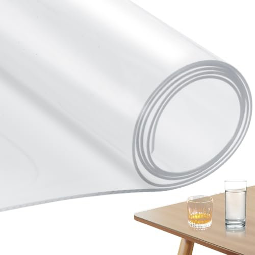 Schreibtischunterlage Transparent, 40x100 cm PVC Schreibtischunterlage Durchsichtig Unterlage Wasserdichte Schreibtisch Wasserdichte Runde Tischunterlage für Büro Zuhause