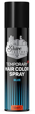 THE SHAVE FACTORY Temporäres Haarspray – Blau 150ml – Auswaschbares Haarspray für Jungen & Mädchen – Kinderfreundliche Temporäre Haarfarbe für Cosplay, Partys & Verkleidungen