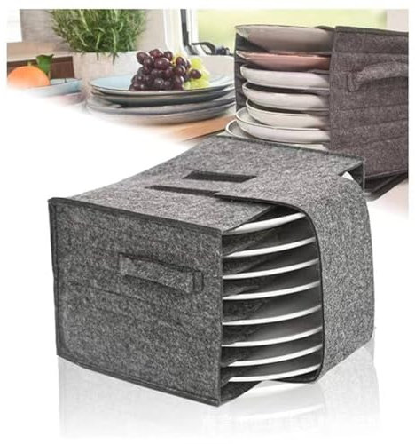 Generisch Tellerhalter Wohnmobil Filz Tassenhalter Camping Geschirr Aufbewahrung mit Seitengriff Camping Küche Zubehör Glashalter Gadgets Wohnmobil Organizer Wohnwagen (B)