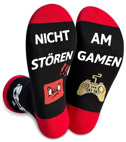 Gamer Für Männer Damen 39-46 Geschenk Fun Lustige Gaming Socken GeschenkNeuheit Baumwoll Man Papa Opa Teenager Geburtstag Weihnachten Geschenk zum Vatertag Ggeschenkideen