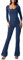 Robe Salopette Femme Enceinte Combinaison pour femme Combinaison longue sport, yoga, manches longues, moulante, body extensible, col carré, pantalon évasé serré, Salopette En Jean Femme Sexy (Navy, S)