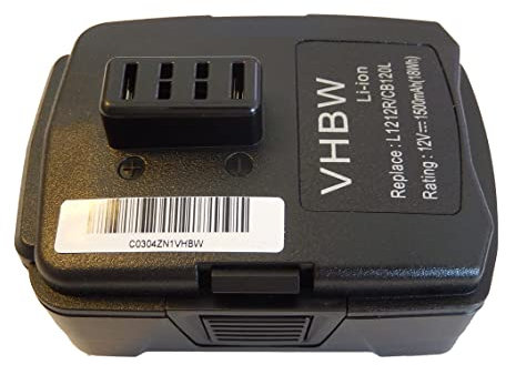 vhbw Akku Ersatz für Ryobi 130503001, BPL-1220, CB120L, 130503005 für Werkzeug (1500 mAh, Li-Ion, 12 V)