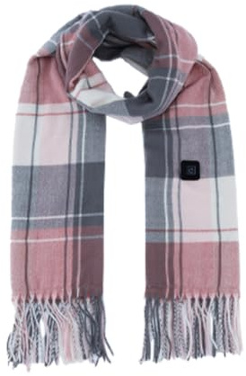 TopHomer USB Recharge Heated Scarf with 3 Heating Levels, Electric Heated Scarf Long Neck Scarfs Heat Pad Massage Neck Wrap (Pink)