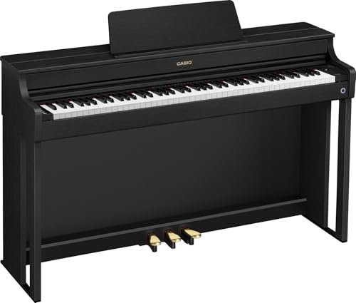 Casio CELVIANO AP-300 Digital Piano with 88 Weighted Keys, 19 Tones, 40W Speaker System, Bluetooth/MIDI Audio, USB, White Finish (AP-300BK)