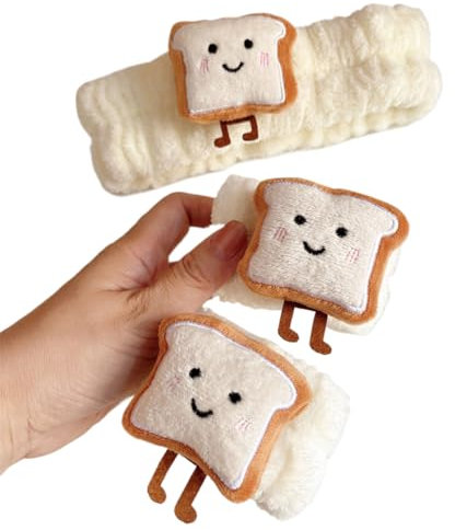 Spa Gesicht Stirnband Handgelenk Waschbänder Set Gesichtswasch Armbänder Elastisch Makeup Haarband Schweissband zum Schminken und Waschen Gesicht Frauen Spa Yoga Dusche, Kaffeefarbe, Milchig weiß