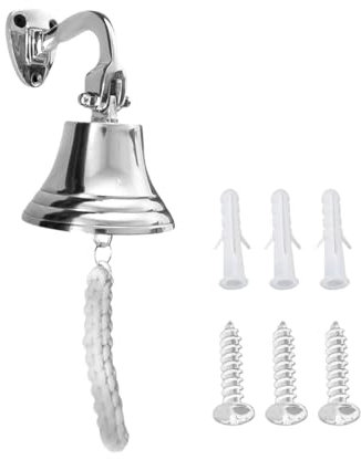 Fenzo Last Order - Campana tradicional para colgar en la pared con cuerda duradera, sonido fuerte y nítido, para trineo, casa de juegos, barco, bar, pub (6 pulgadas)
