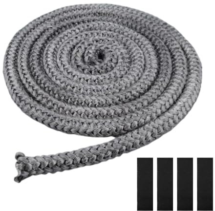 Cavo di tenuta per stufa, 2,5 m, nastro sigillante per caminetti, 6 mm di diametro, cavi per focolai, cavi in fibra di vetro ignifughi, guarnizioni ignifughe, nastro sigillante per camini, fumatori