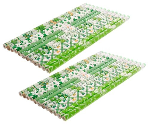 DOITOOL Zeichenschreibbleistifte Aus Holz Bleistifte Mit Radiergummi Im Cartoon-stil Bezaubernde Bleistifte Für Junge Mädchen Skizzenbleistift Schreibbleistifte Zum Thema St Patrick's Day