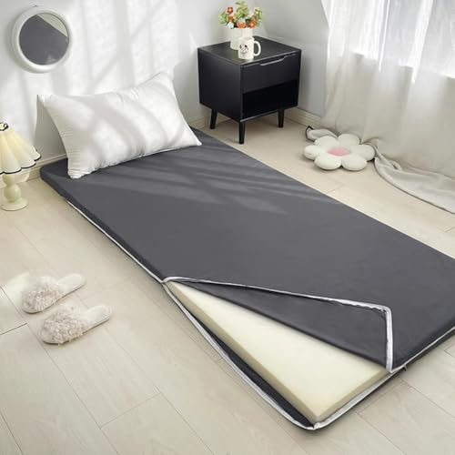 Dark Grey,70 * 200CM,Futon Abdeckung Mit Reißverschluss Für Japanische Futon Boden Matratzen Abdeckung Protector Tatami Boden Schlafmatte Weiche Und Atmungsaktive Staubdichte Abdeckung
