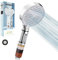 Hard Water Filter Shower Head, with The one-Touch Water Stop Function and 3 Spray Jet Modes High Pressure Bathroom Shower Head Large Powerful Handheld Showerhead for Residual Chlorine Remove (Silver)