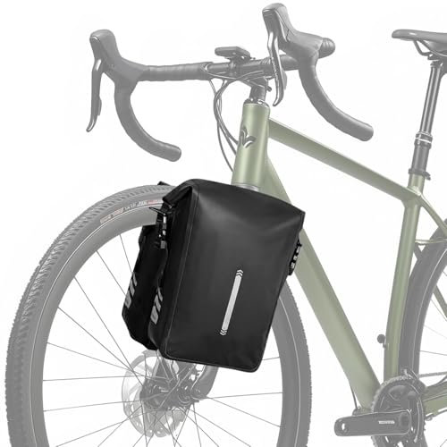 wkao Borsa impermeabile per forcella anteriore, a sgancio rapido, in nylon da 6 l, con dettagli riflettenti, robusta, facile installazione per avventure all'aria aperta