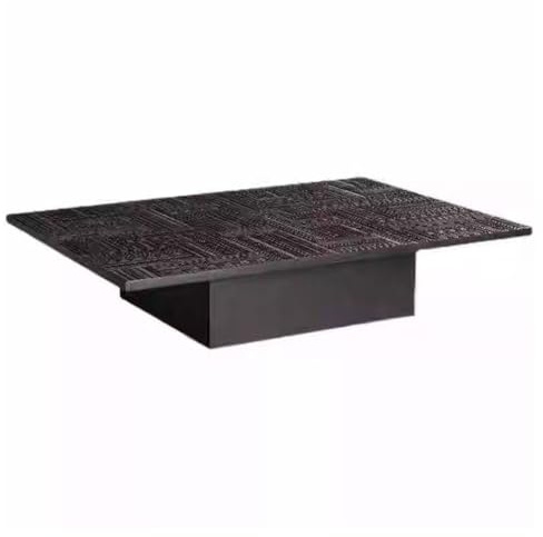 Couchtisch aus Holz mit geschnitzter Spitze, nordischer Stil, Retro, quadratischer Teetisch, Esstisch, 90 cm