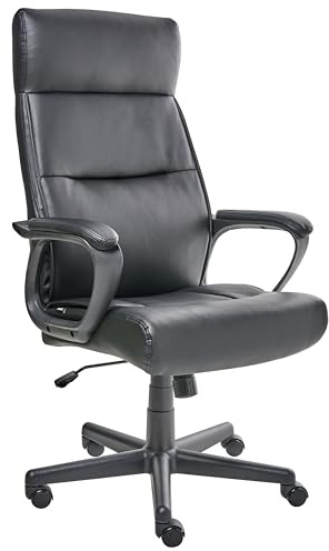 Beliani Executive Office Chair Faux Leather Backrest Swivel Adjustable Black Guru