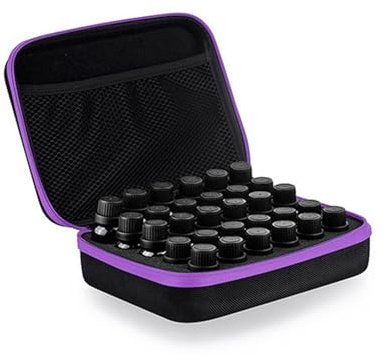Boarle 30 Flasche ätherisches Öl Aufbewahrung Organizer Tragetasche für 5ml 10ml 15ml Flaschen tragbare ätherisches Öl Halter Organizer Kompaktes Design 6,88 x 8,66 x 2,75 Zoll Ideal für Reisen