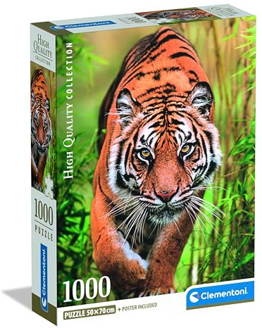 Clementoni Tigerpfade Puzzle 1000 Teile | Tiger Puzzle Erwachsene in 70 x 50 cm - Puzzle Erwachsene anspruchsvoll von Clementoni 37108