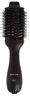 CREATE/CERAMIC LED VOLUME STYLER/Cepillo voluminizador negro/Función aire frío, doble tecnología LED, reduce el encrespamiento, 3 ajustes de temperatura, diseño ergonómico, 1050W