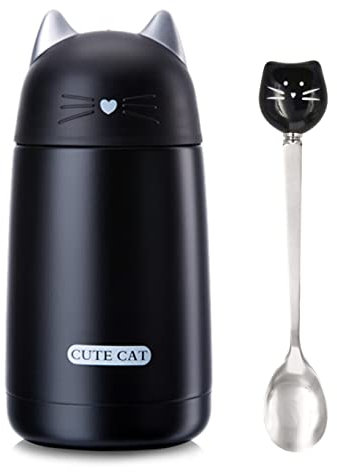 Niedliche Katze Vakuum Isolierte Tasse Stahl Mini Cartoon Wasserflasche Reise Kaffeebecher Gut für Katzenliebhaber