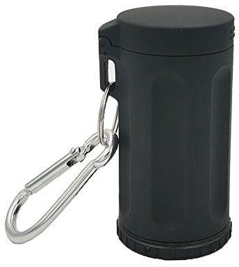 Portable Ashtray with Lid for Outdoor,ABS Smokeless Windproof Cigarettes Ashtray with Keychain,Black