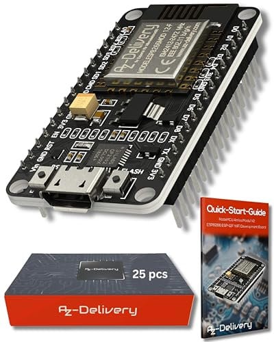 AZDelivery 25 x NodeMCU Amica Modul V2 ESP8266 ESP-12F WiFi - Node MCU ESP 8266 WiFi Development Board mit CP2102 kompatibel mit Arduino - inklusive Installationsanleitung als E-Book