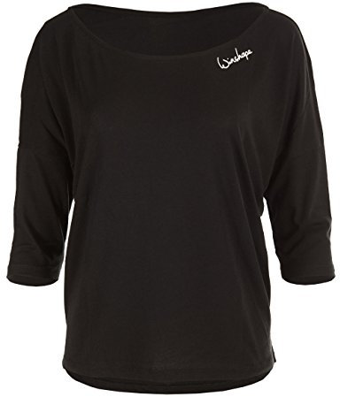 WINSHAPE Damen Ultra Leichtes Modal-3/4-arm Mcs001 3/4-arm Shirt, Schwarz, S EU