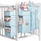 Sunveno Hängender Aufbewahrung babybett Hängender Organizer babybett Windeltasche Hängender Aufbewahrungstasche babybett windelkorb organizer mit abnehmbarer Partition(Blau)