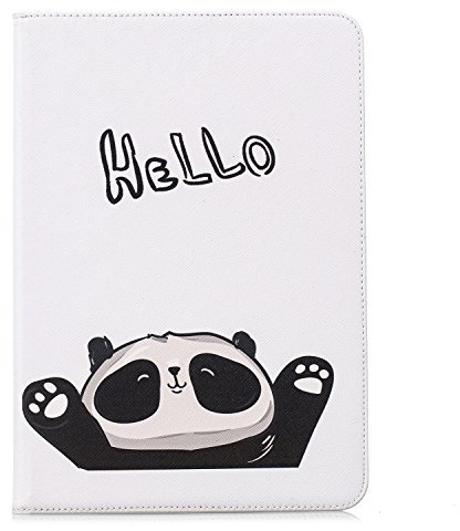 Funda para Samsung Galaxy Tab A 9.7 (SM-T550/T551/T555), Funda de Piel sintética con función Atril para Samsung Galaxy Tab A 9.7 (SM-T550/T551/T555) (Hello Panda)