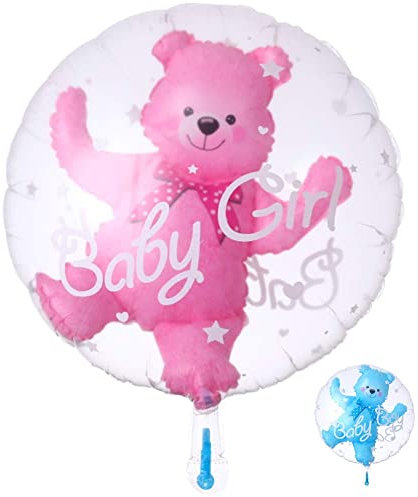 DIWULI Its a Girl Ballon - Baby Girl Ballon Deko, Luftballon Baby, Baby Luftballons, Luftballon Mädchen Luftballons Babyparty Dekoration Kindergeburtstag Geburt Folienballon Teddy-Bär Rosa Pink süß