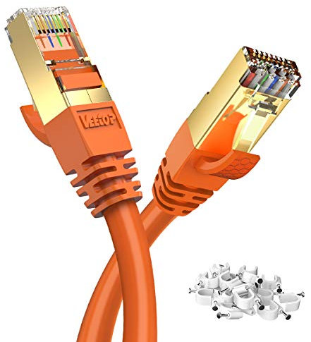 Veetop 5m CAT8 Ethernet Cable 40Gbps 2000Mhz High Speed Gigabit SFTP Lan Network Internet Cables with RJ45 Gold Plated Connector for Use of Smart Office Smart Home System iOT Gaming(1 Pack)