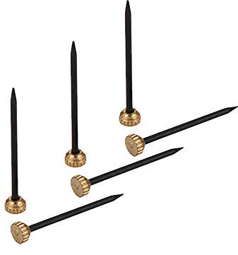 Goodway 100 Stück Bild Nägel mit Kupfer farbigen Köpfen | Gehärtete Foto Haken | Kleiderbügel | Wandstifte 25 mm lang | Mit Kunststoff Aufbewahrungsbox