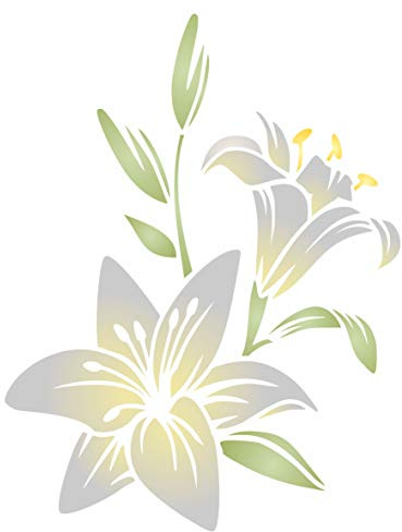 Easter Lily Stencil, 20.32 x 25.40 cm (M) - Perennial Flower Floral Arum Calla Lilies Stencils
