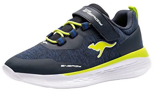 KangaROOS Herren kq-fleet ev Sneaker, Dark Navy Lime 4054, 35 EU