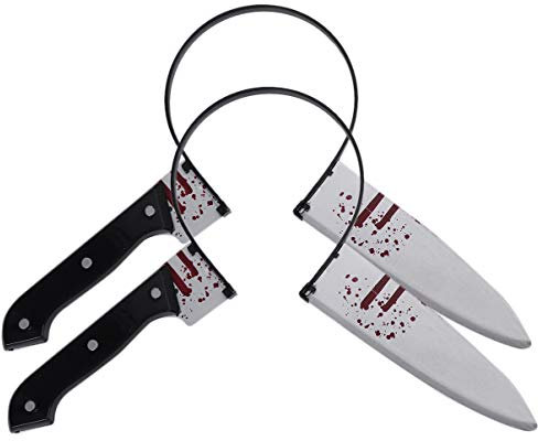 Beaupretty 2Pcs Halloween Stirnbänder Waffe Haarbänder Messer Axt Hackbeil durch Kopf Haar Reifen Schreckliche Kopfschmuck Anzieh Kostüm Requisite für Halloween Partyzubehör