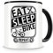 Samunshi® Mountainbike MTB Tasse mit Spruch Eat Sleep Bike Repeat Geschenk für Biker Kaffeetasse groß Lustige Tassen zum Geburtstag schwarz 300ml