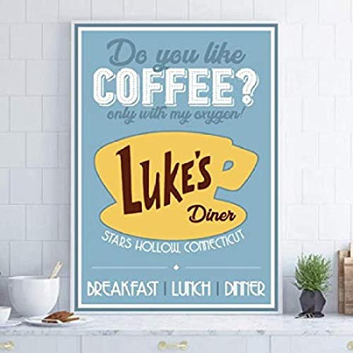 Ling88 Bilder,Poster Kunstdrucke,Gilmore Girls Classic Filmplakat Wohnkultur Lukes Diner Wandkunst Leinwandmalerei Küche Wanddekoration, Plakate Für Schlafzimmerwände Ästhetisch_50X70Cm
