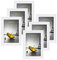 Runedo Bilderrahmen 10x15 cm 6er Set, Weiß Massivholz Glasfront Fotorahmen mit Tischständer und Haken für Tischplatte und Wanddekoration