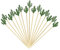 Minisland Green Cacti Cocktail Picks, 5 Inch Long Bamboo Fancy Toothpicks for Appetizers, Decorative Summer Tropical Hawaiian Party Food Drinks Garnish Fruit Kabob Skewer Sticks 100 Counts - MSL173