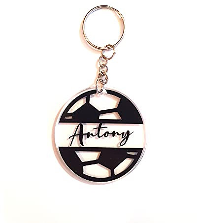 Porte Clé Foot Personnalisé – Motif Ballon de Football, Homme Garçon, Cadeau Anniversaire