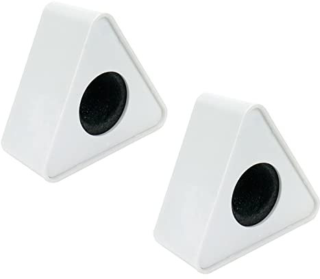 Dahszhi Lot de 2 supports triangulaires pour microphone, accessoires pour microphones, avec logo d'entrevue, blanc