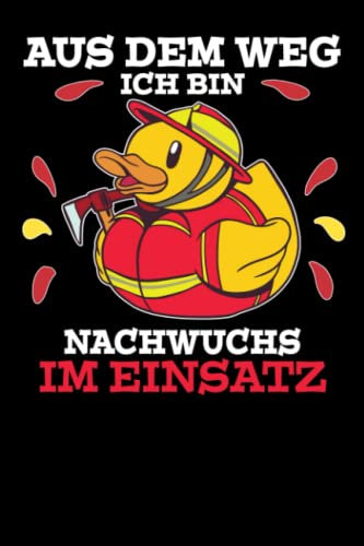 Feuerwehr im Einsatz: Notizbuch: Aus dem Weg Nachwuchs im Einsatz: Gepunktet; 120 Seiten ca. A5 Format; Dotgrid 6x9; Badeente Rettungsschwimmer