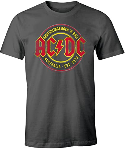 AC/DC - High Voltage Aus. 73 Organic Shirt nachaltig Shirts für AC/DC Fans (S, Dark Grey)