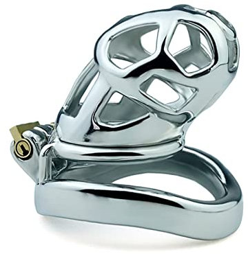 LZMYZ Neue Mamba Cock Cage Edelstahl Peniskäfig Keuschheitskäfig Extrem SM Metall Keuschheitsgürtel für Herren Sklaven Bondage Abstinenz Sexspielzeug(Bogenring-50mm)