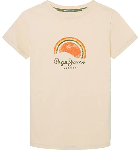 Pepe Jeans Jungen Bart T-Shirt, Elfenbein, 16 Jahre, elfenbeinfarben, 16 Jahre