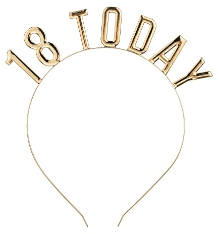 Libetui Haarreif 18. Geburtstag Gold – 18 Today Partykrone | Goldene Geburtstagskrone aus Metall, Party Accessoire für 18th Birthday, Volljährigkeit, Fotoshooting, Feier & Geschenk